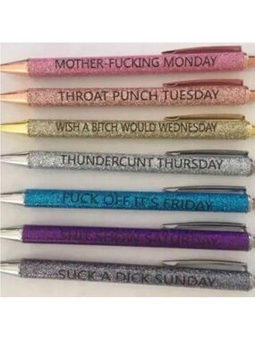 Funny days of the week pen set [All 7]
